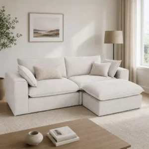 Luxury 4 seat sofa and footstool