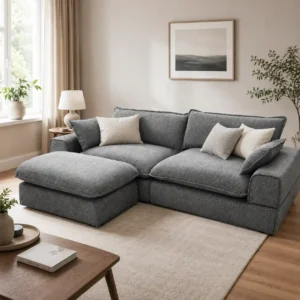 Luxury 4 seat sofa and footstool